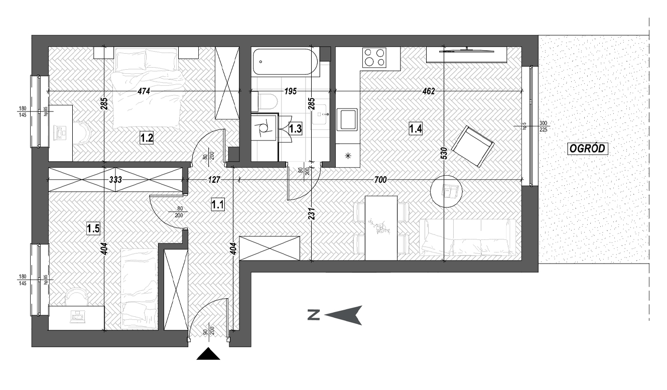 Rzut mieszkania 40/1