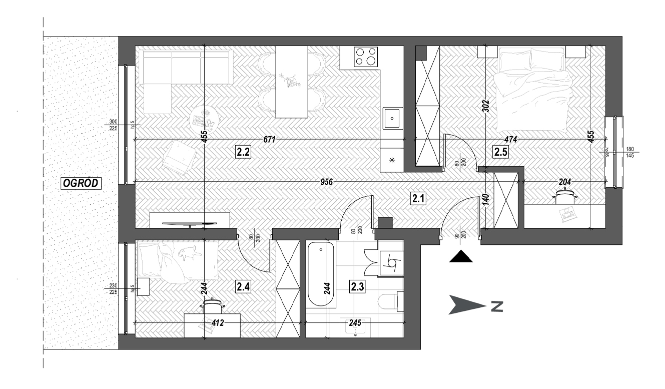 Rzut mieszkania 42/2