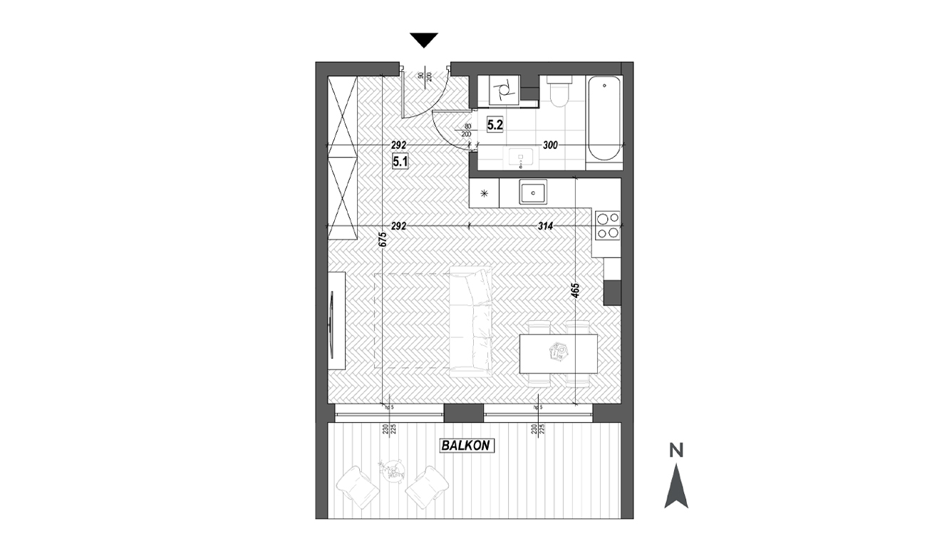 Rzut mieszkania 48/5
